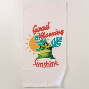 Guten Morgen Sonnenschein Lustiger Chamäleon Strandtuch