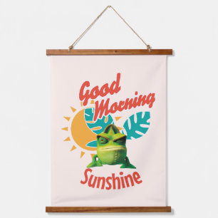 Guten Morgen Sonnenschein Lustiger Chamäleon Wandteppich Mit Holzrahmen