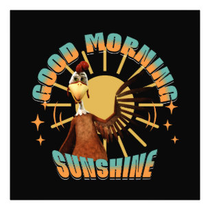 Guten Morgen Sonnenschein Lustiger Hahn Fotodruck