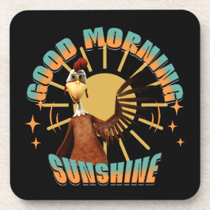 Guten Morgen Sonnenschein Lustiger Hahn Getränkeuntersetzer
