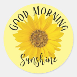 Guten Morgen Sonnenschein Sonnenblume Runder Aufkleber