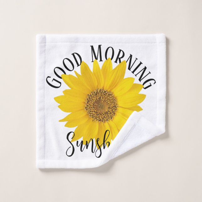 Guten Morgen Sonnenschein Sonnenblume Weiß Waschlappen (Waschlappen)