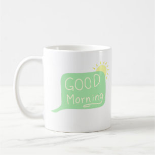 Guten Morgen Sprechblase Sonnenschein Kaffeetasse