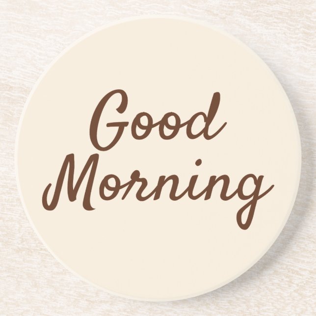 Guten Morgen Untersetzer - Minimalistische Beige K (Vorne)