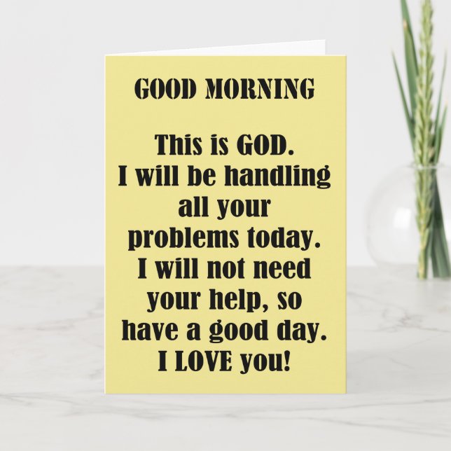 Guten Morgen von GOD (personalisieren) Karte (Vorderseite)
