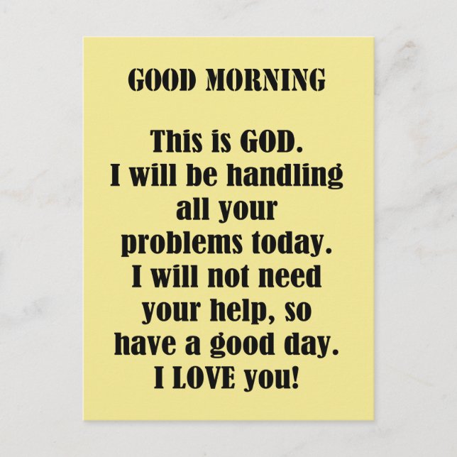 Guten Morgen von GOD (personalisieren) Postkarte (Vorderseite)