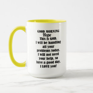 Guten Morgen von GOD zu Hoffnung Tasse
