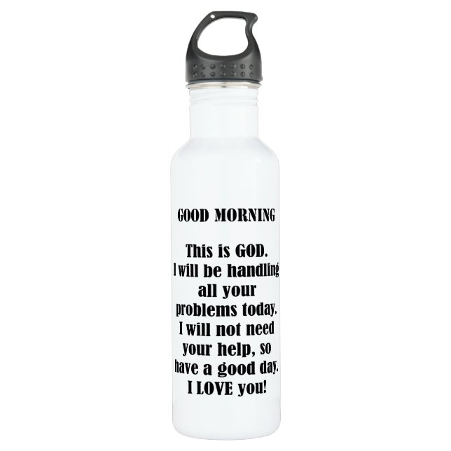 Guten Morgen von Gott (personalisieren) Edelstahlflasche (Vorderseite)