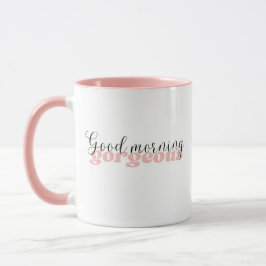 Guten Morgen wunderschöne, rosa Zwei-Tone-Girly-Ta Tasse