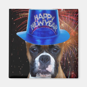 Guten Rutsch ins Neue Jahr-Boxerhundemagnet Magnet