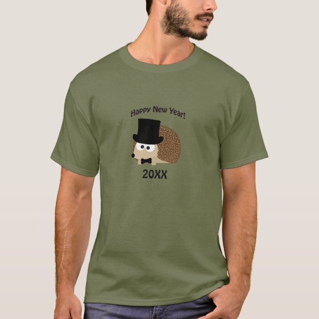 Guten Rutsch ins Neue Jahr! Dapper Igel T-Shirt (Vorderseite)