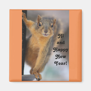 Guten Rutsch ins Neue Jahr-Eichhörnchen Magnet