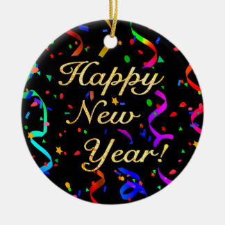 "Guten Rutsch ins Neue Jahr! "(einseitige) Keramik Ornament