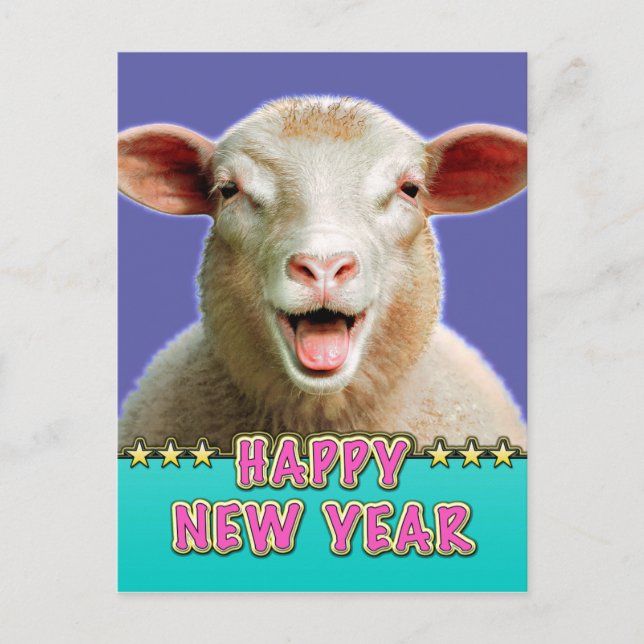 GUTEN RUTSCH INS NEUE JAHR FEIERTAGSPOSTKARTE (Vorderseite)