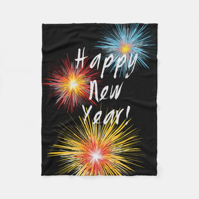 Guten Rutsch ins Neue Jahr-Feuerwerk Fleecedecke (Vorderseite)