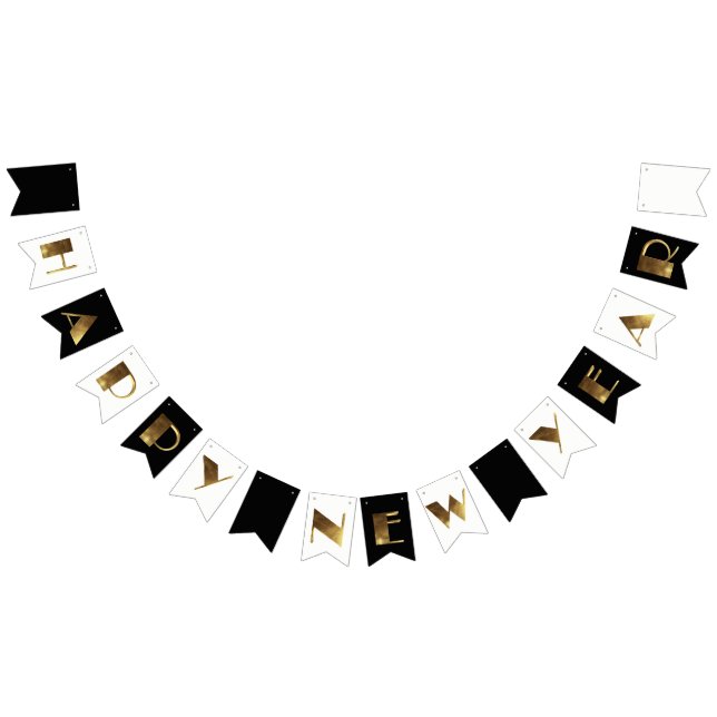 Guten Rutsch ins Neue Jahr-goldene Wimpelkette (Alle)