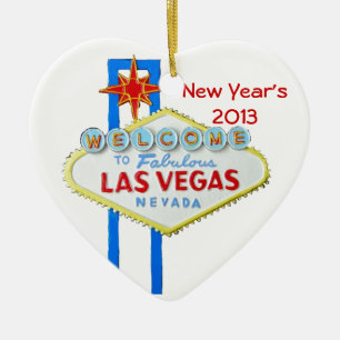 Guten Rutsch ins Neue Jahr in Las Vegas Keramikornament