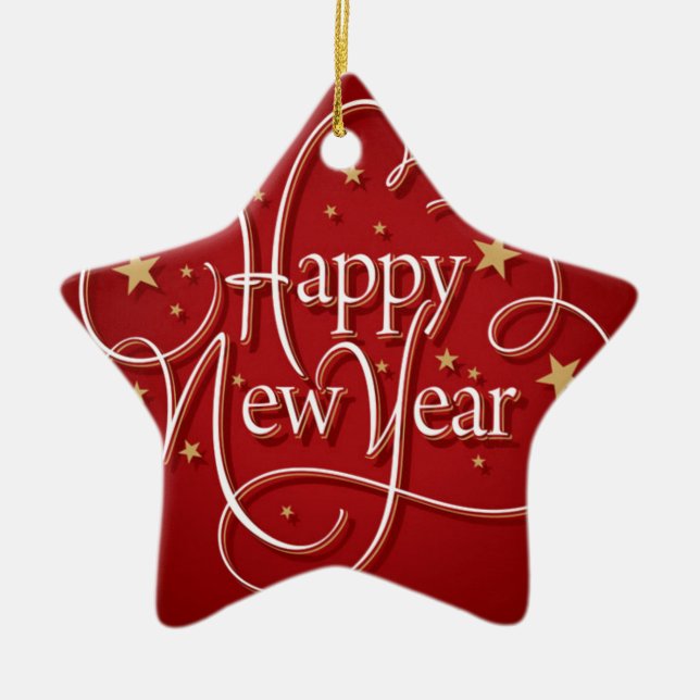 Guten Rutsch ins Neue Jahr Keramik Ornament (Vorne)