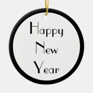 Guten Rutsch ins Neue Jahr Keramikornament
