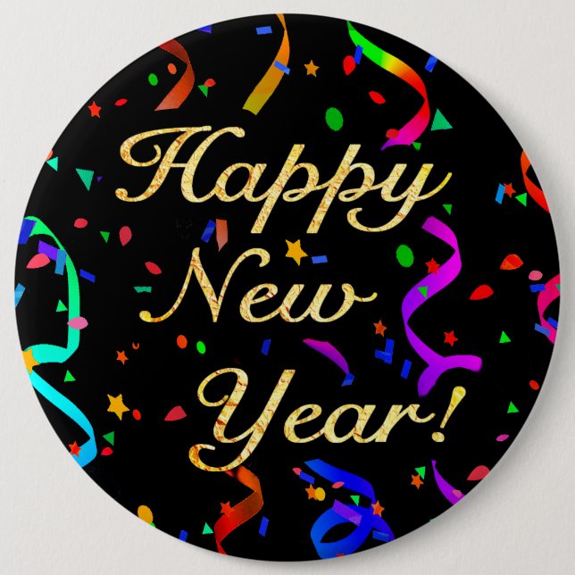 "Guten Rutsch ins Neue Jahr! "kolossaler Button (Vorderseite)