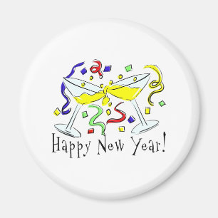 Guten Rutsch ins Neue Jahr-Martini-Gläser Magnet