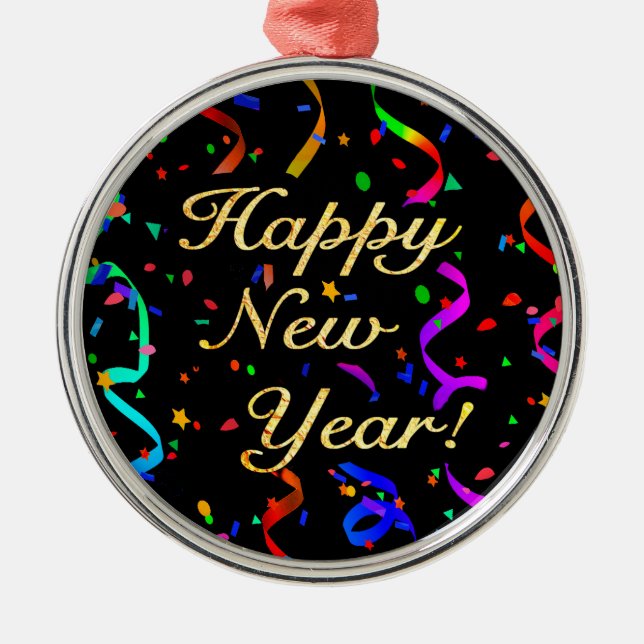 "Guten Rutsch ins Neue Jahr! " Ornament Aus Metall (Vorne)