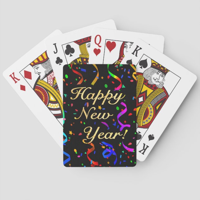 "Guten Rutsch ins Neue Jahr! " Spielkarten (Rückseite)