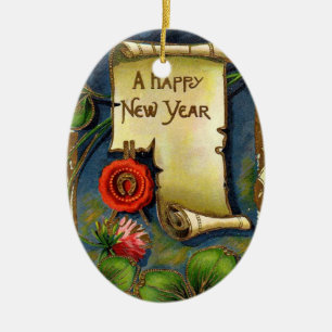 Guten Rutsch ins Neue Jahr-Verzierung Keramik Ornament