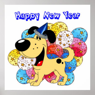 Guten Rutsch ins Neue Jahr-Welpe! Poster
