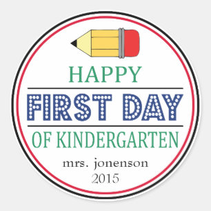 Guten Tag, Kindergartensticker Runder Aufkleber
