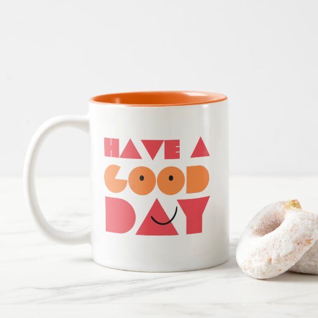 Guten Tag Zweifarbige Tasse (Mit Donut)