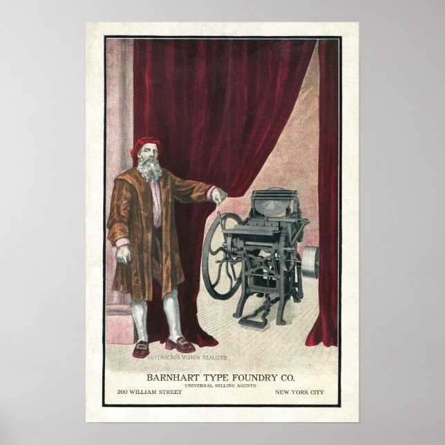 Gutenberg Letterpress Gießereiplakat Poster (Vorne)