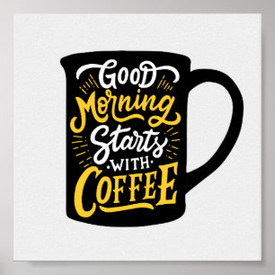 Gutenmorgen-Anfänge mit Typografie-Zitat des Poster