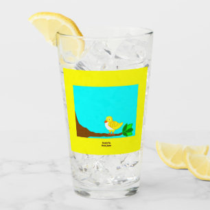 Gutenmorgen-Gelb-Vogel-Glas-Trommel Glas