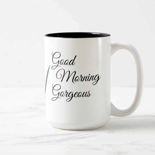Gutenmorgen herrliche 15 Unze zwei-tonte Tasse (Rechts)