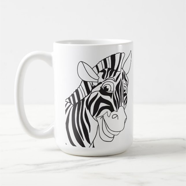 Gutenmorgen reizendes Zebra-Schwarzes u. Weiß Kaffeetasse (Links)