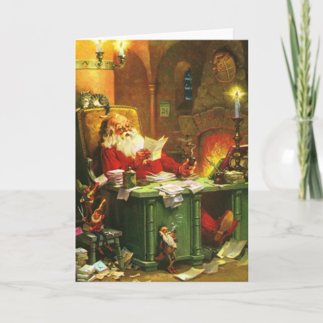 Guter alter Weihnachtsmann Feiertagskarte (Vorderseite)