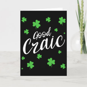 Guter Craic Spaß Irischer Slang Shamrocks St Patri Karte
