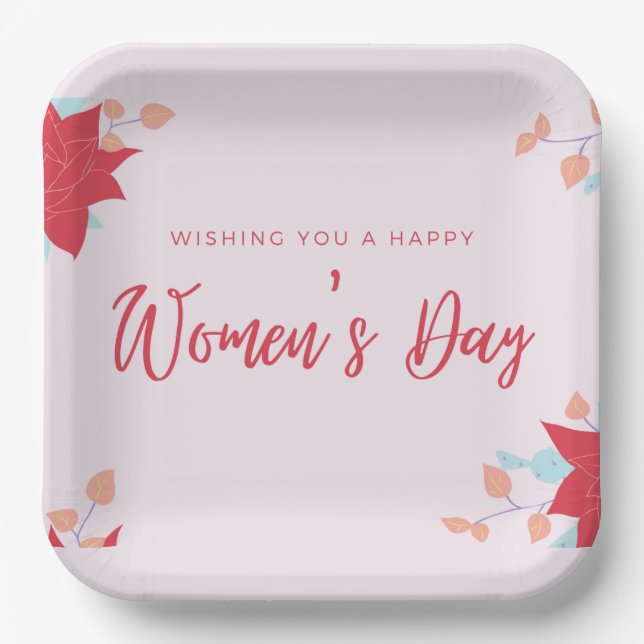 Guter Frauentag pink Pappteller (Vorderseite)