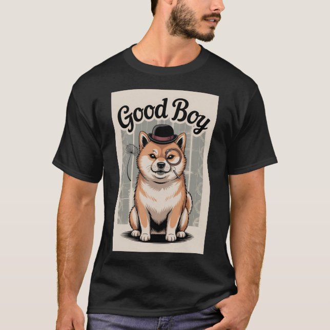 Guter Hund mit Bowler-Hut T-Shirt (Vorderseite)