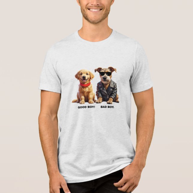 Guter Junge, Böser Junge (Hunde) Tri-Blend Shirt (Vorderseite)
