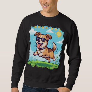 Guter Junge Pixel Welpe Retro-Spiele-Design Sweatshirt