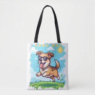 Guter Junge Pixel Welpe Retro-Spiele-Design Tasche