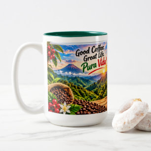 Guter Kaffee · Großartiges Leben Zweifarbige Tasse