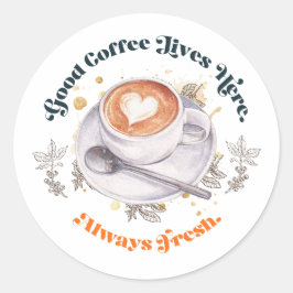 Guter Kaffee lebt hier Latte Art Aufkleber Design
