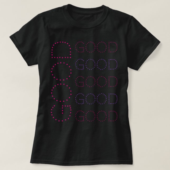 GUTER Lavendel und rosa, gepunktete Typografie T-Shirt (Design vorne)