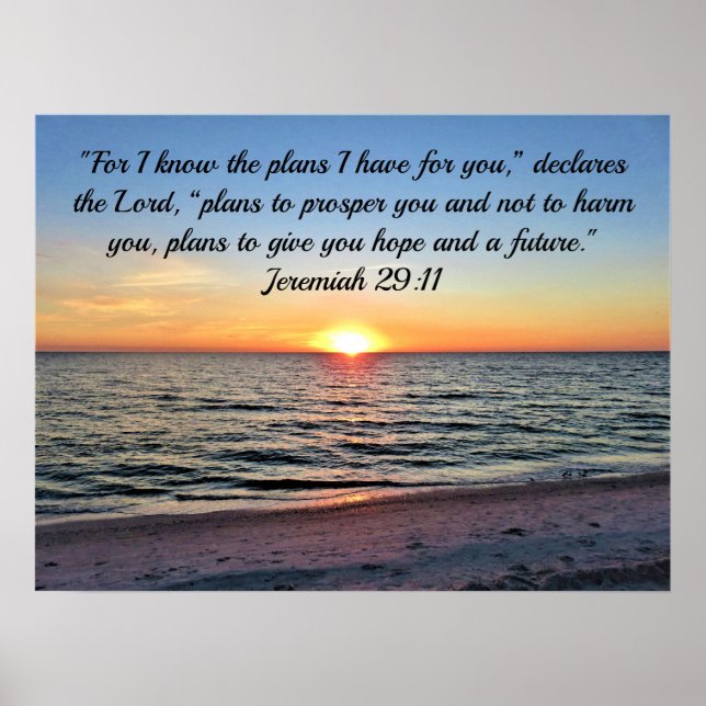 GUTER MORGEN GOTT JEREMIAH 29:11 SONNENREISE POSTER (Vorne)
