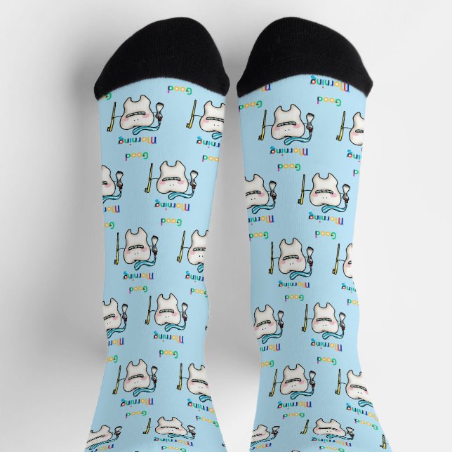 guter Morgen (niedlicher Zahn) Socken (Oben)