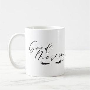 Guter Morgen Script Beauty Eye Lashes Kaffeetasse