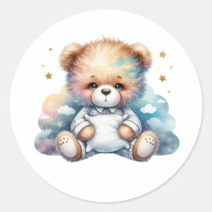 guter Nachtteddy Runder Aufkleber